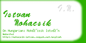 istvan mohacsik business card